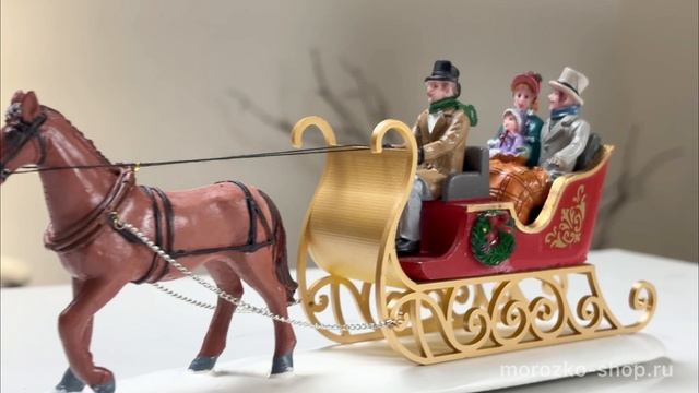 Декоративная фигурка 'Санная прогулка', полистоун, 22 см, 93433-lemax