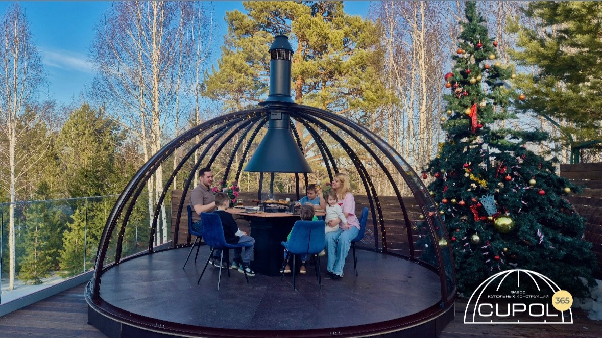 Купольная беседка-гриль с половиной открывания | Заказать 📲 8(993) 370-44-00