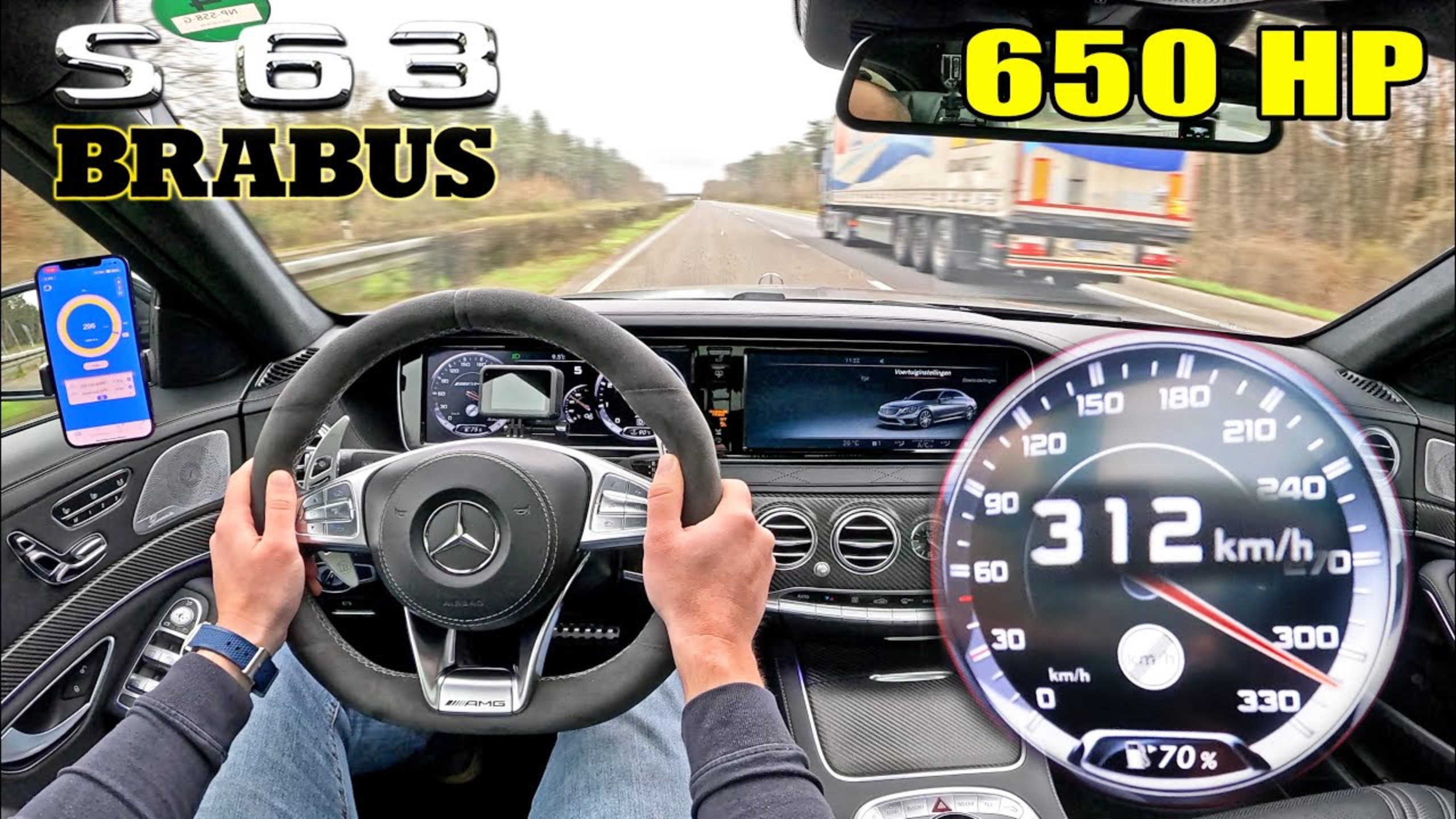 BRABUS 650 S63 AMG W222 312КМ/Ч на АВТОБАНЕ AutoTopNL
