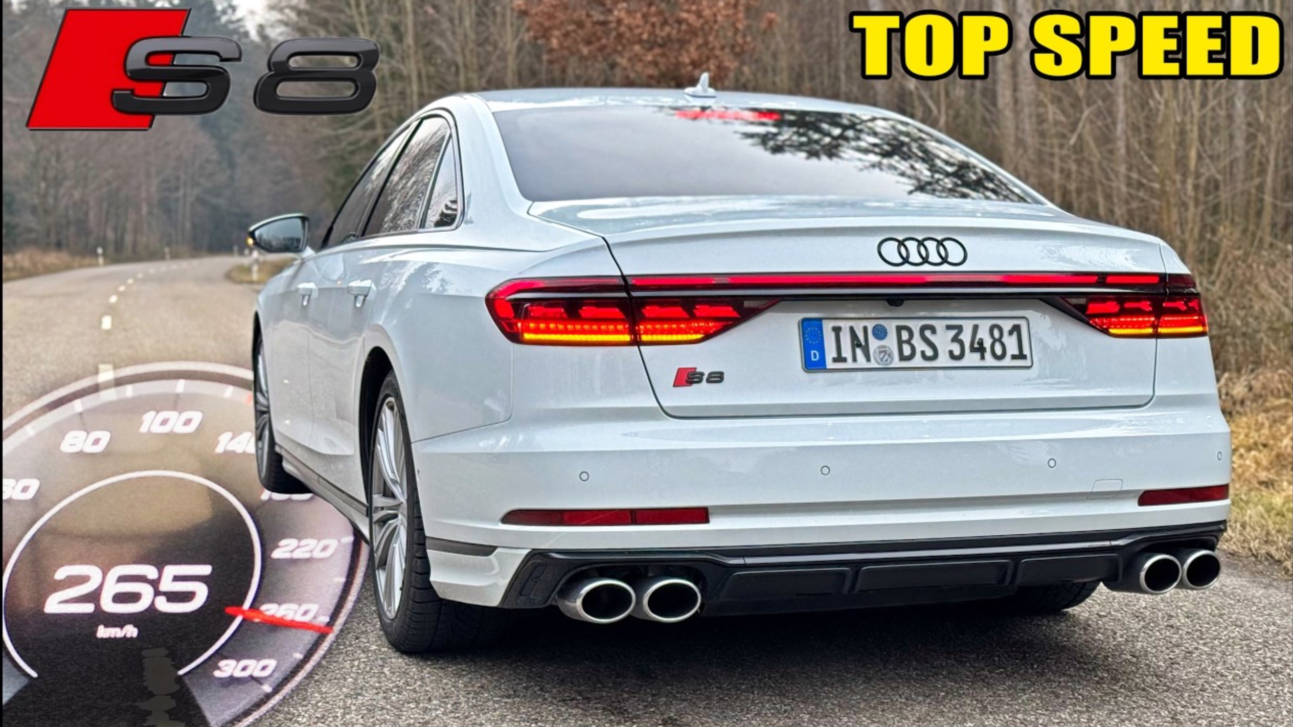 2025 Audi S8 100-200 КМ/Ч МАКСИМАЛЬНАЯ СКОРОСТЬ и ЗВУК на АВТОБАНЕ AutoTopNL