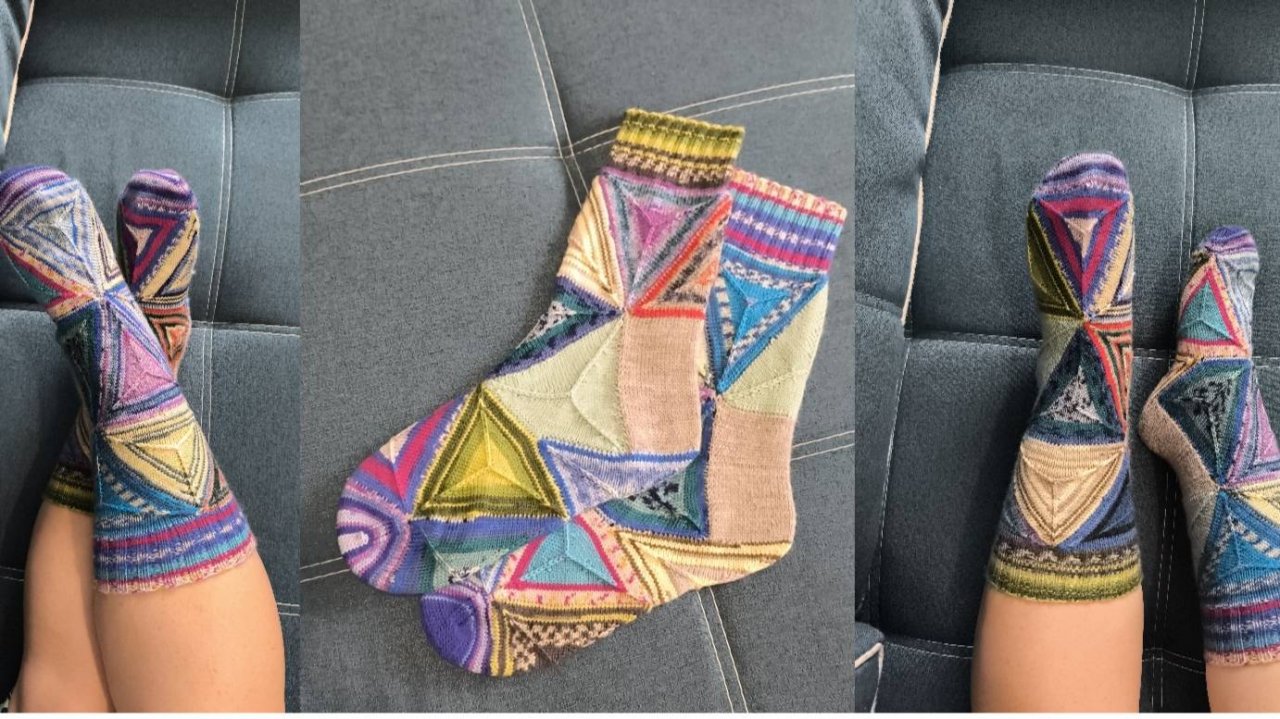 Носки "Калейдоскоп" Март Конкурс "Носки НЕ перфекциониста" СП Носочная коробочка 2025