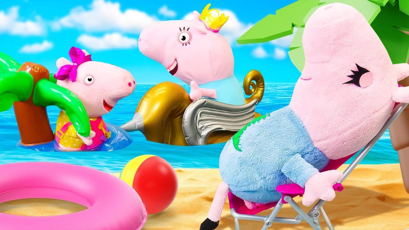 Пеппа прячет спящего Джорджа!  Видео про мягкие игрушки Свинка Пеппа