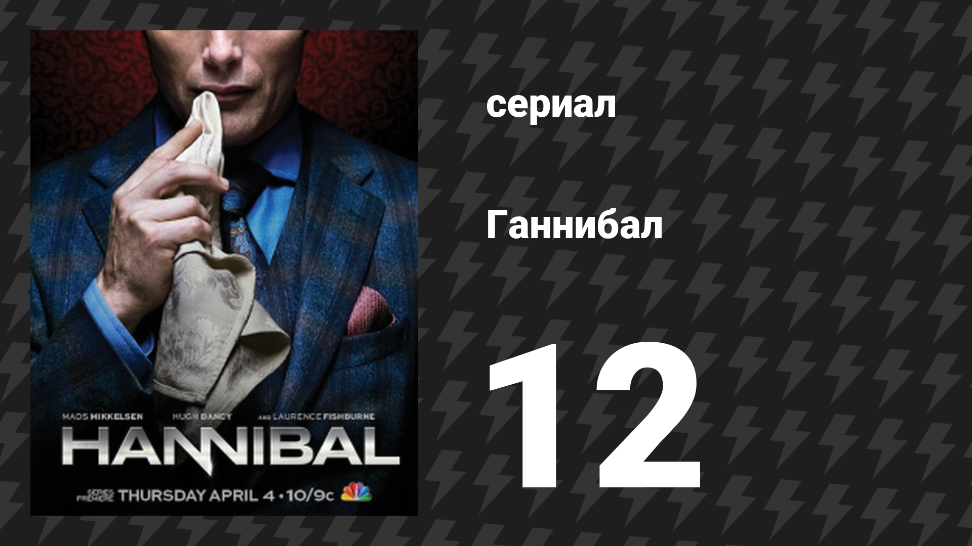 Ганнибал 1 сезон 12 серия «Следующее блюдо» (сериал, 2013)