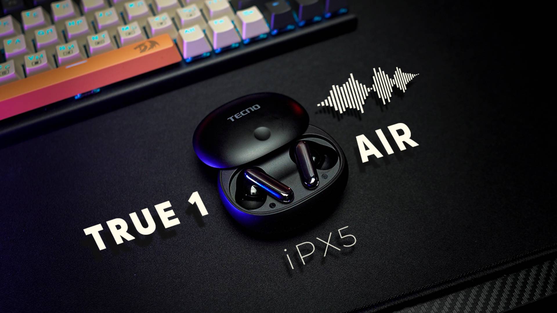 TWS-ки на 50 часов с сочным басом и шумоподавлением - Обзор TECNO True 1 Air