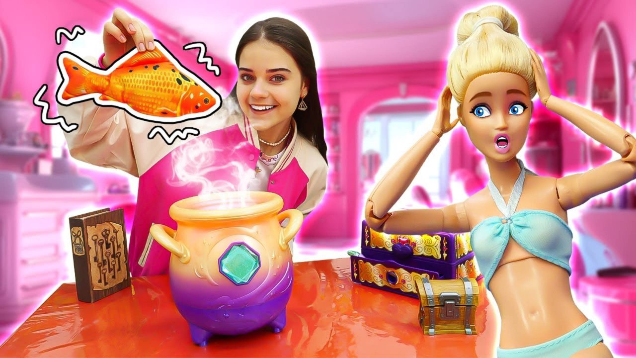 Как Барби превратилась в русалку? Кен спасает подругу — Видео для девочек и игры в куклы
