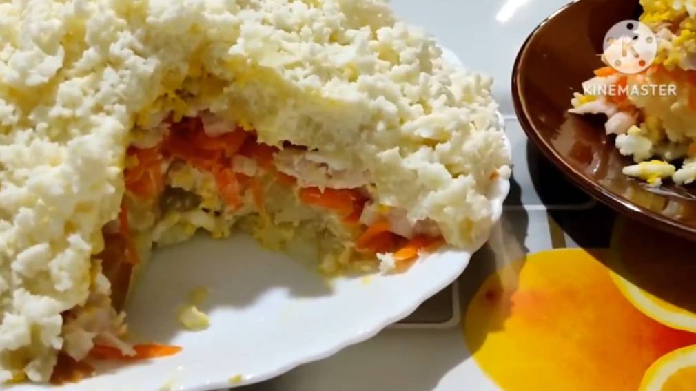 Салат с копченой курицей на праздник или на обед - быстро, просто и вкусно