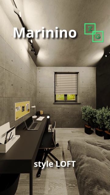 Интерьер объекта Загорянка Маринино лофт спальня