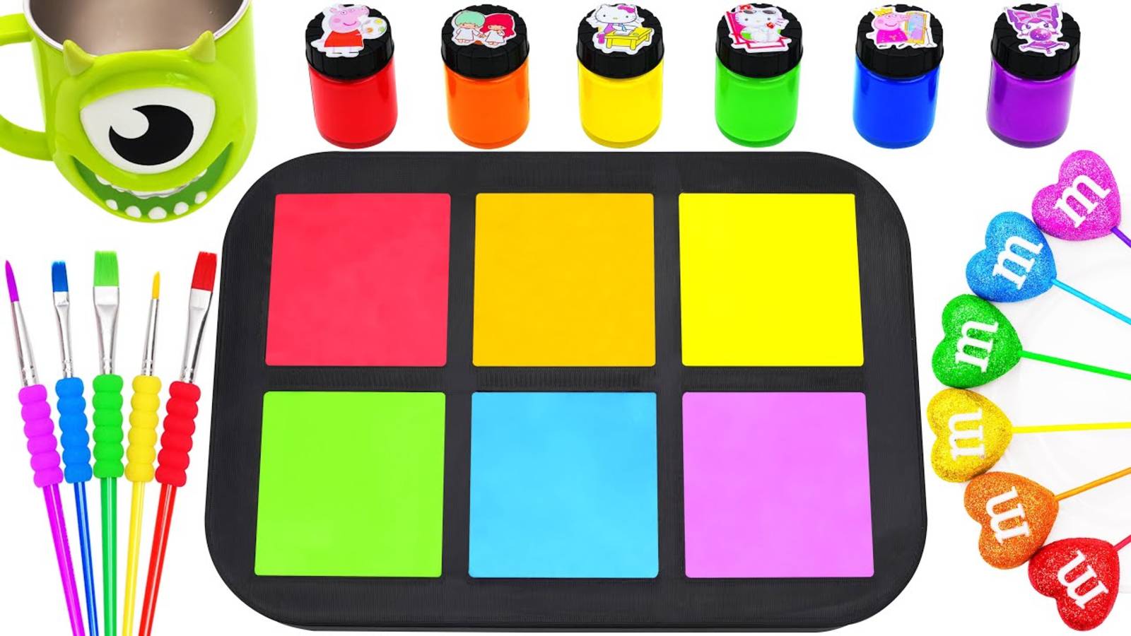 РИСУЕМ КРАСКАМИ ЦВЕТНЫЕ СЛАЙМЫ ДЛЯ ДЕТЕЙ КАНАЛ ИГРАЛКИ-ЗАЛИПАЛКИ