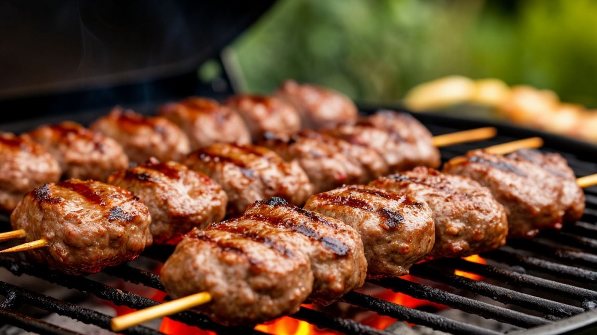 Готовим на мангале, шашлыки, куриную грудку, кабачки.