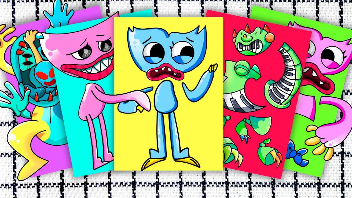 ГЛАВА о времени игры КНИЖКА С Poppy Playtime НАКЛЕЙКАМИ ДЛЯ ПОДЕЛОК ИЗ БУМАГИ ASMR