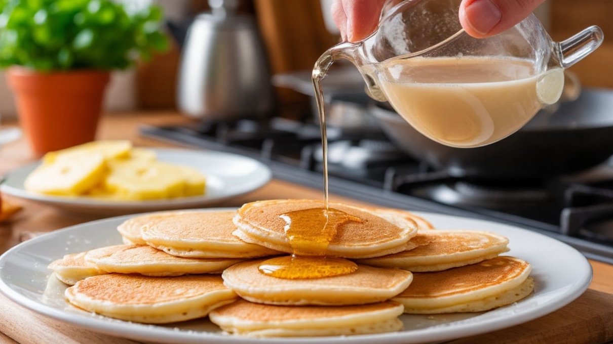 Готовим блинчики для завтрака.