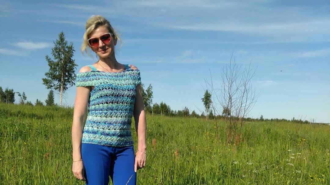 Топ _Листва_ крючком._ МК.