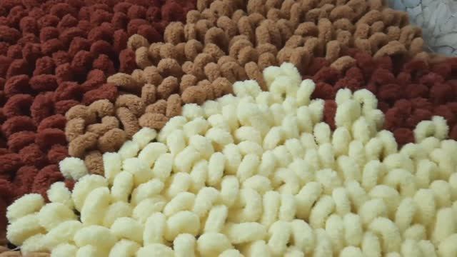 Коврик своими руками из Alize Puffy._ Быстро, просто, легко._ МК