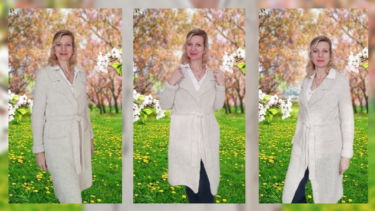 Вязаное пальто "Букляш"./ Подробное видео - описание