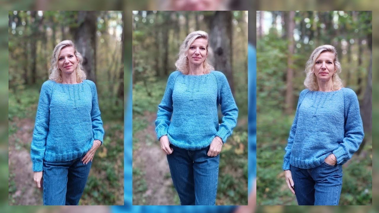 Джемпер "Голубая лагуна"/ Подробный МК.