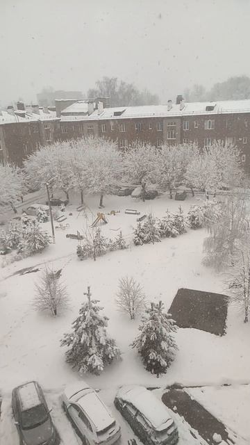 Весенний снегопад в АПРЕЛЕ 2025