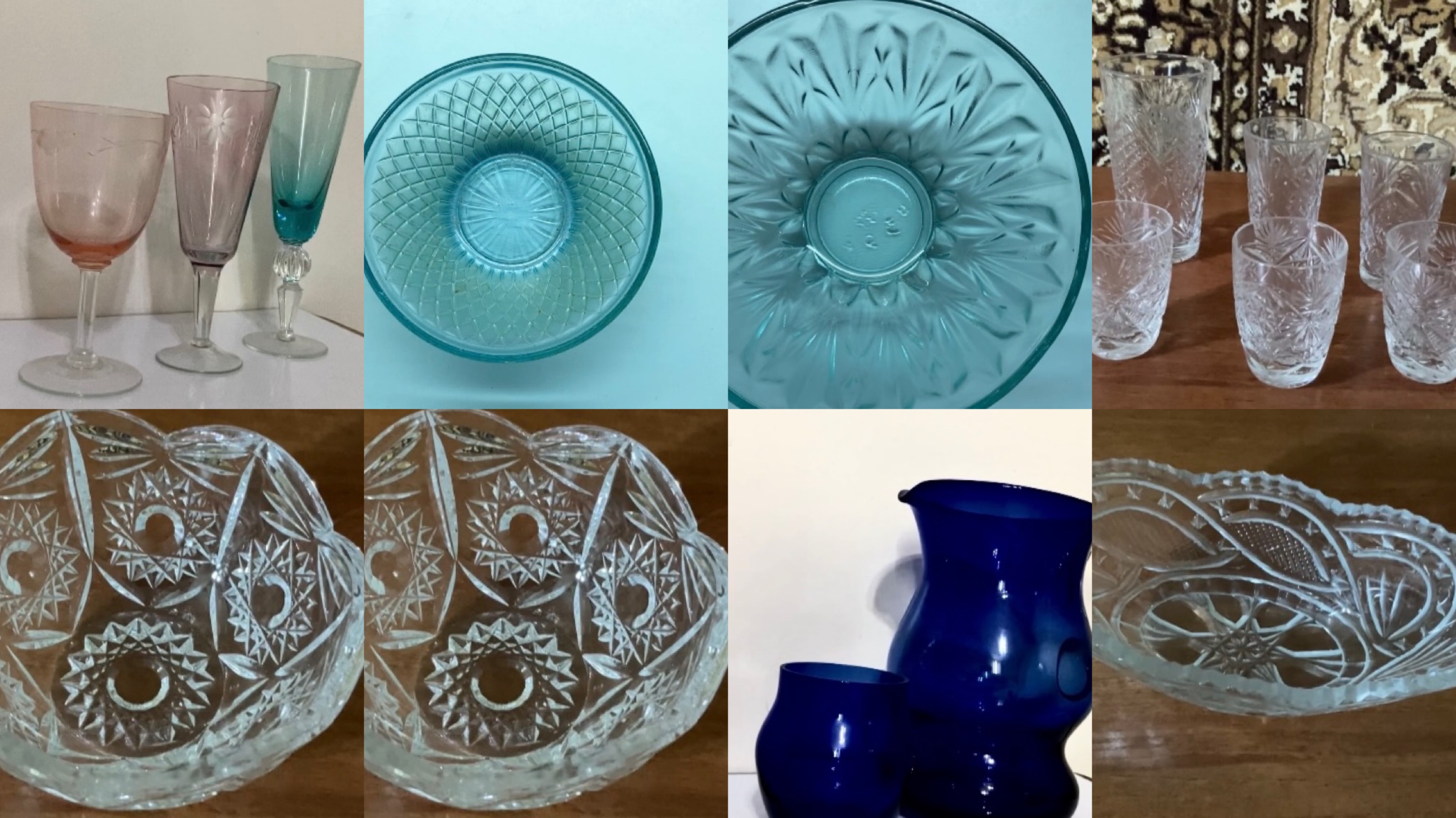 Хрусталь и стекло времён СССР. Моё хобби: собрал коллекцию ретро вещей