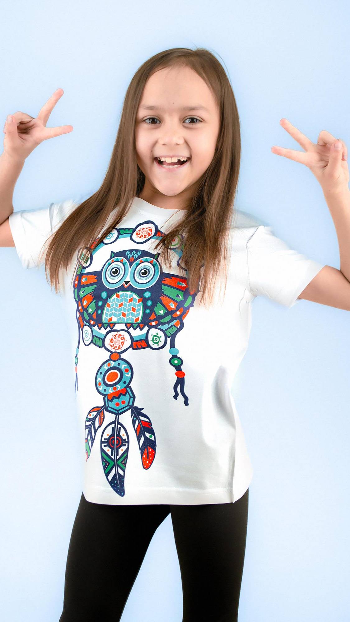 Футболка детская двусторонняя СОВА В ЛОВЦЕ