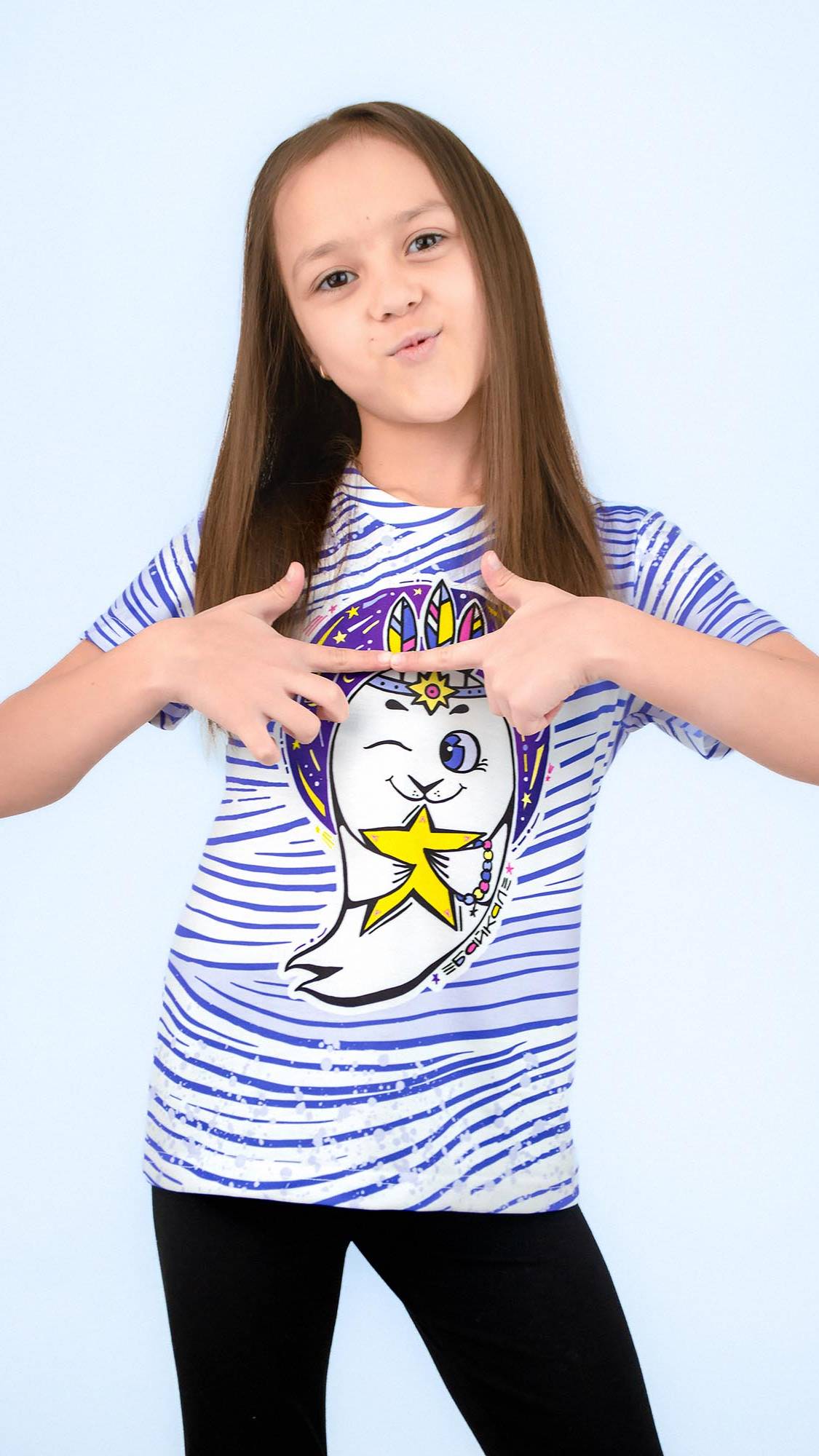 Футболка детская НЕРПА СО ЗВЕЗДОЙ (голубая)