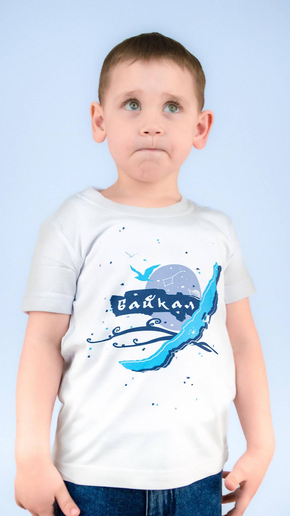 Футболка детская односторонняя БАЙКАЛ ВОЛНА