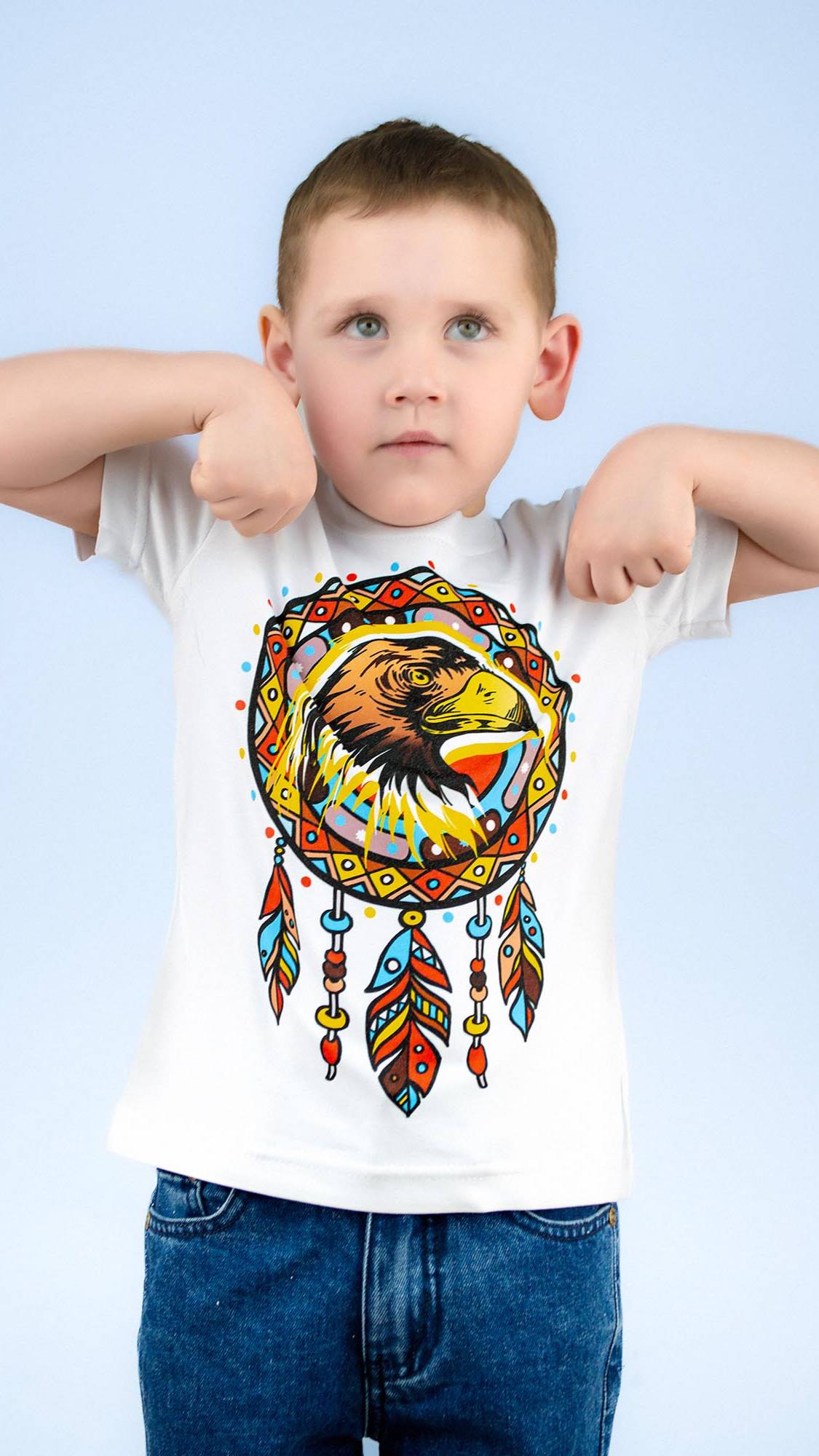 Футболка детская двусторонняя ОРЕЛ В ЛОВЦЕ