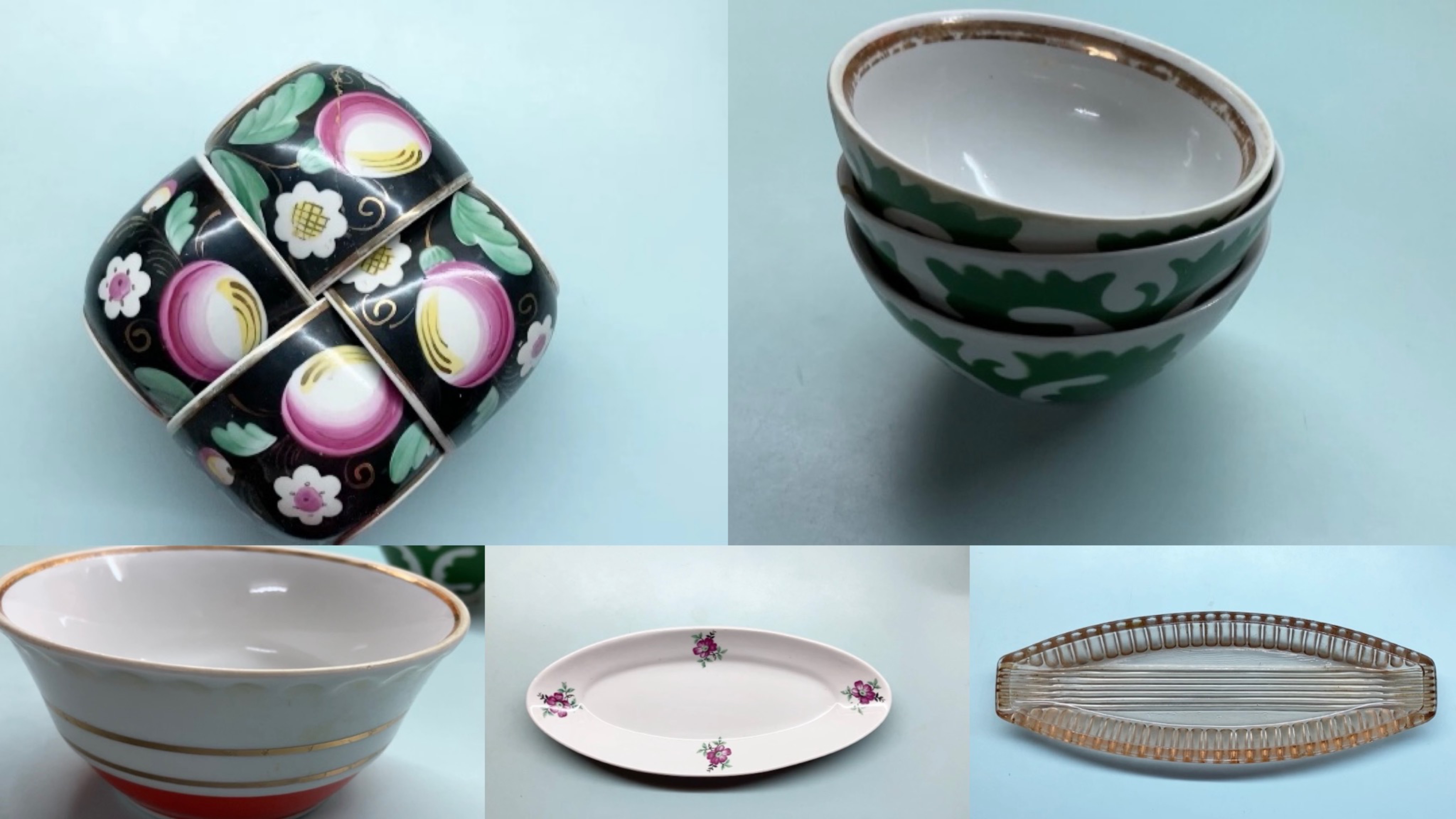 Красивые чашки, тарелки для рыбы, пиалы. Коллекционирование вещей времён СССР, моё хобби