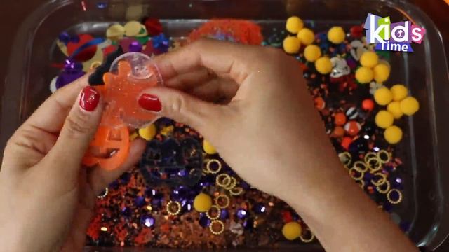 Смешиваем тени для век «Хэллоуин», макияж и блёстки в слайм! Увлекательное видео со слаймом! ★ASMR★