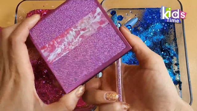 Смешиваем тени и блёстки в слайм! Удовлетворительное видео со слаймом!★ASMR★