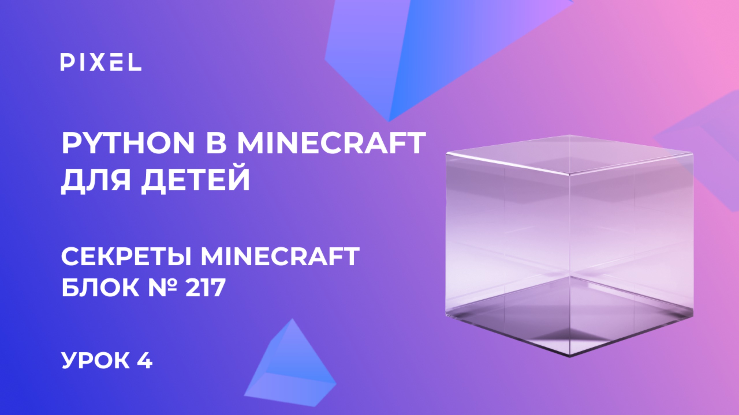 Урок 4. Секреты Minecraft | Блок номер 217 в программировании
