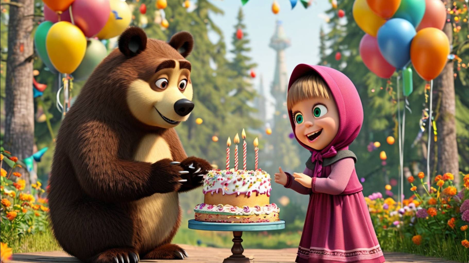 МАША и МЕДВЕДЬ. ДЕНЬ РОЖДЕНИЯ. Я СКАЗКА. ДЕТСКАЯ СКАЗКА. СКАЗКА ДЛЯ ДЕТЕЙ. СМОТРЯТ ДЕТИ.