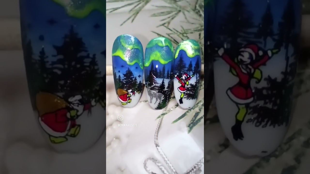 Стемпинг дизайн "Северное сияние" #стемпинг #stamping #nailart #дизайнногтей