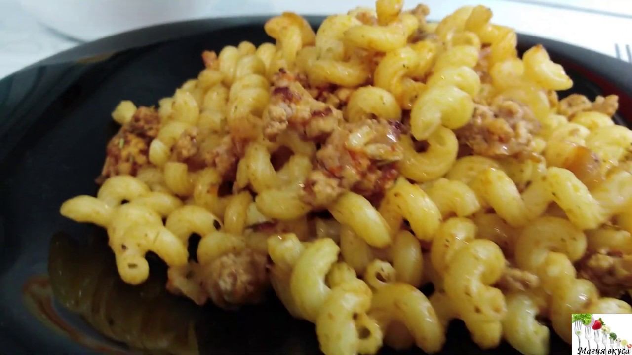 Ленивые макароны по-флотски с фаршем и томатной пастой. Быстрый ужин за 30 минут
