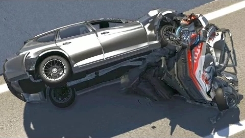 Аварии на скоростном автомобиле BeamNG Drive #12