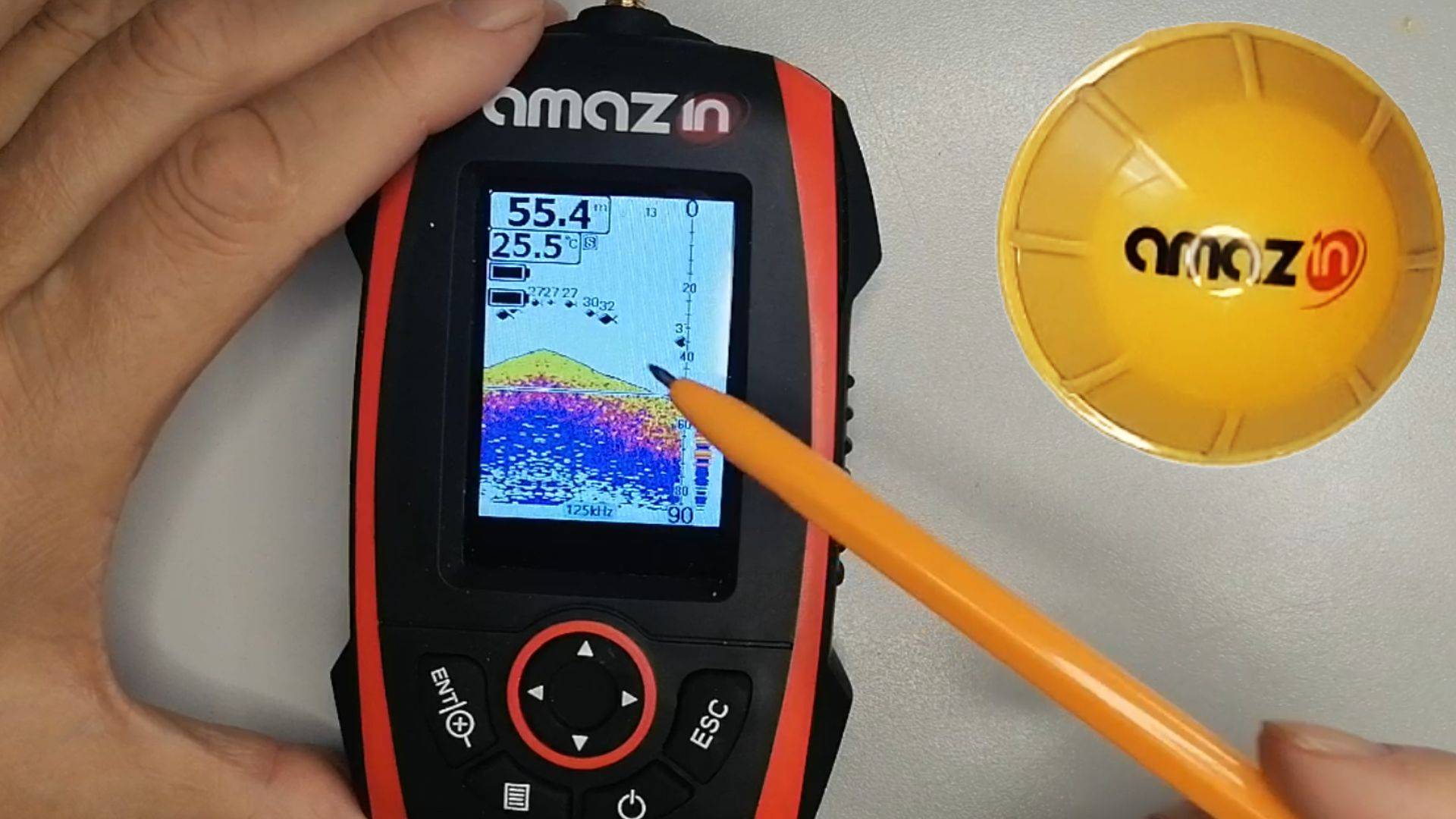 Настройка беспроводного эхолота шар Amazin. Работа со льда.