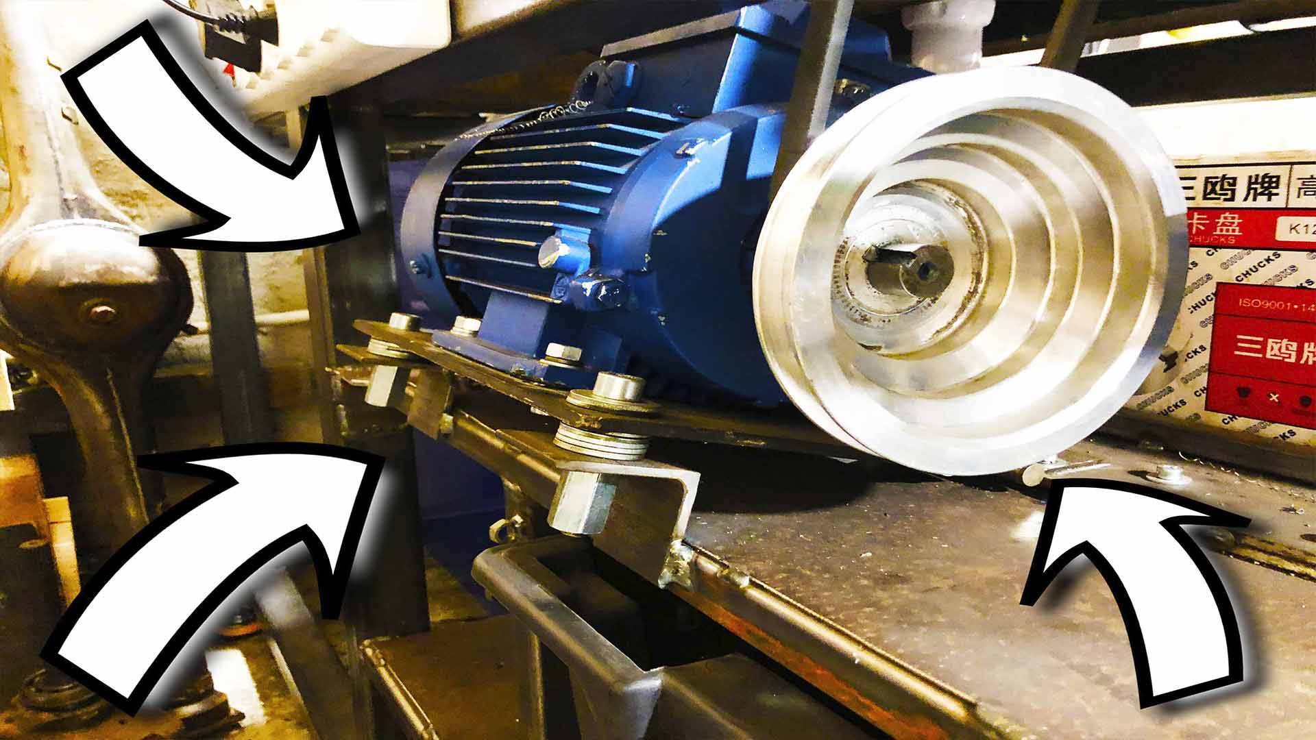 Заменил электродвигатель на китайском токарном станке jet