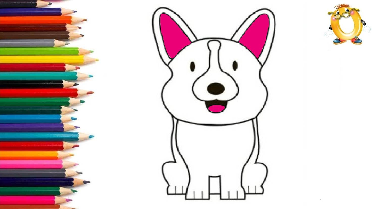 Мультик - раскраска для детей СОБАЧКА. Учимся как рисовать ЖИВОТНЫХ вместе с детьми // ОБУЧАШКА ТВ