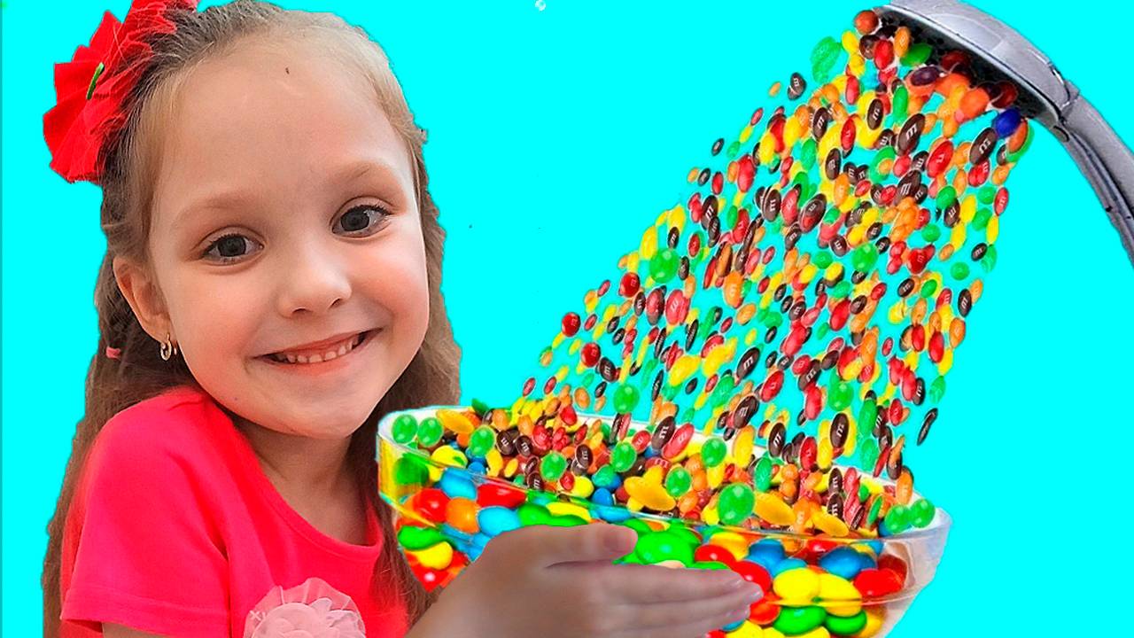 Лиза с папой и их забавная история с конфетами - Волшебный душ - Видео для детей - Большой сборник