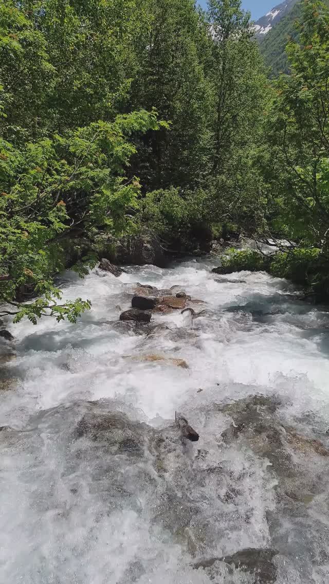 Домбай. Горная долина окруженная реками