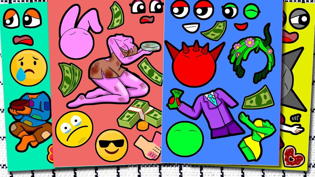 Incredibox Sprunki, но НИЩИЙ против МАГНАТА С МОДОМ | КНИГА С БУМАЖНЫМИ НАКЛЕЙКАМ