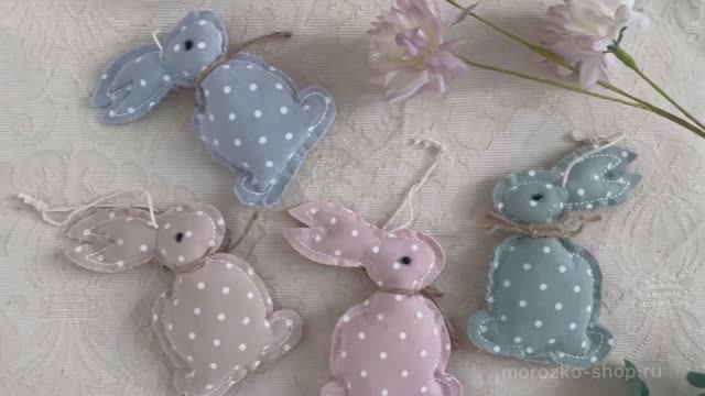 Набор пасхальных украшений ГОРОШКОВЫЕ КРОЛИКИ, текстиль, 12 см, 4 шт., 22-015-набор