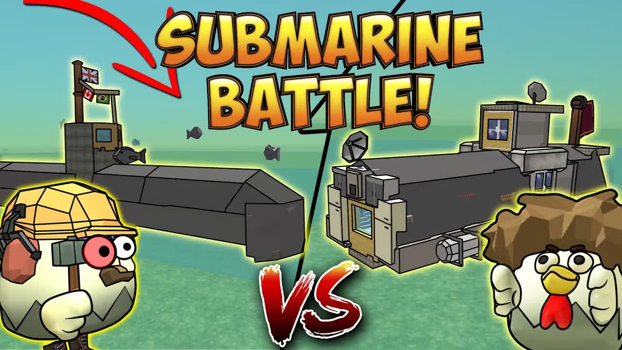 SUBMARINE BATTLE CHICKEN GUN! Подводные лодки Чикен Ган