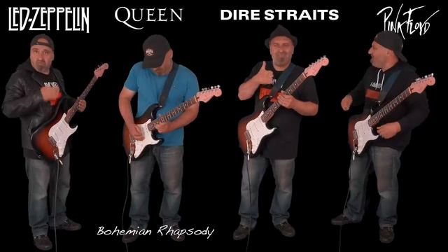Led Zeppelin VS Queen VS Dire Straits VS Pink Floyd (Guitar Battle)
