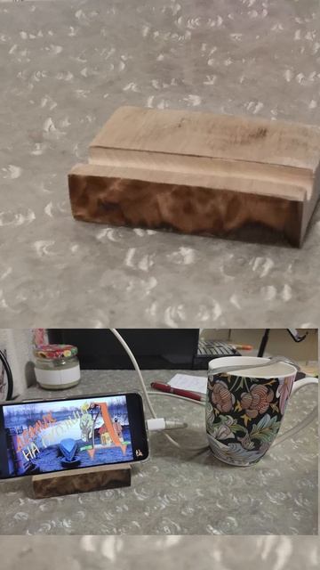 Всё удалось!  Самодельные подставки под телефон из бросовой доски прекрасно вписались в интерьер!