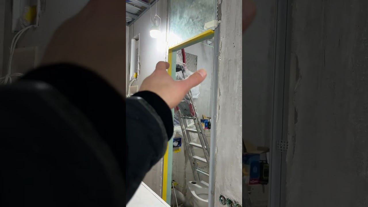 Зеркальная дверь из прихожей в санузел в ЖК «Фридом»