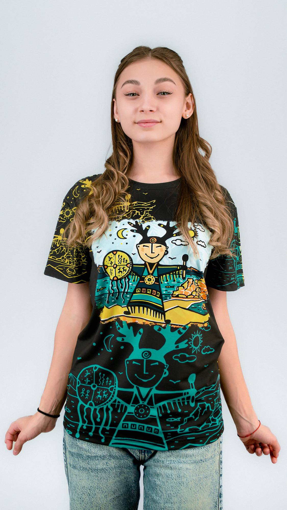 Футболка ШАМАНЧИК ГЛОБАЛ (черная)