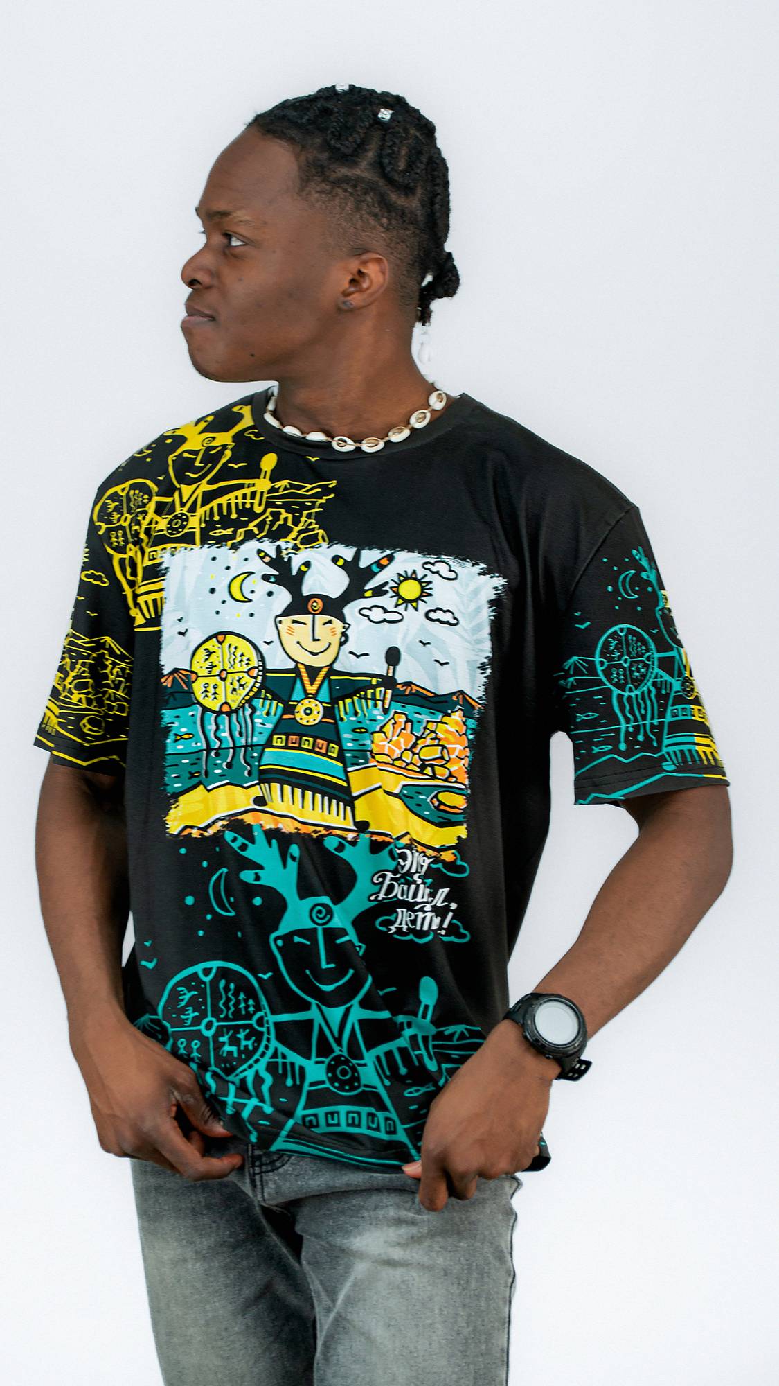 Футболка ШАМАНЧИК (черная)