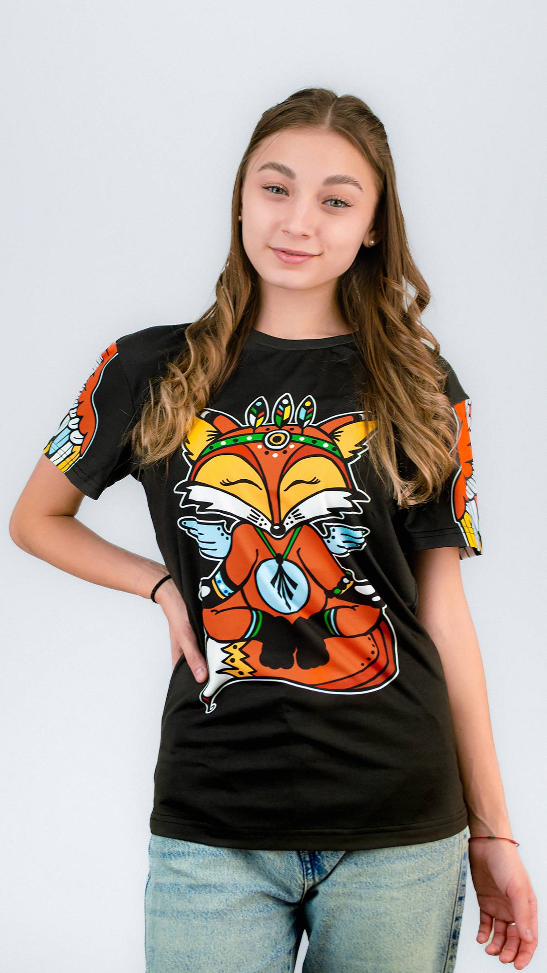 Футболка ЛИСА ДЗЕН ГЛОБАЛ (черная)