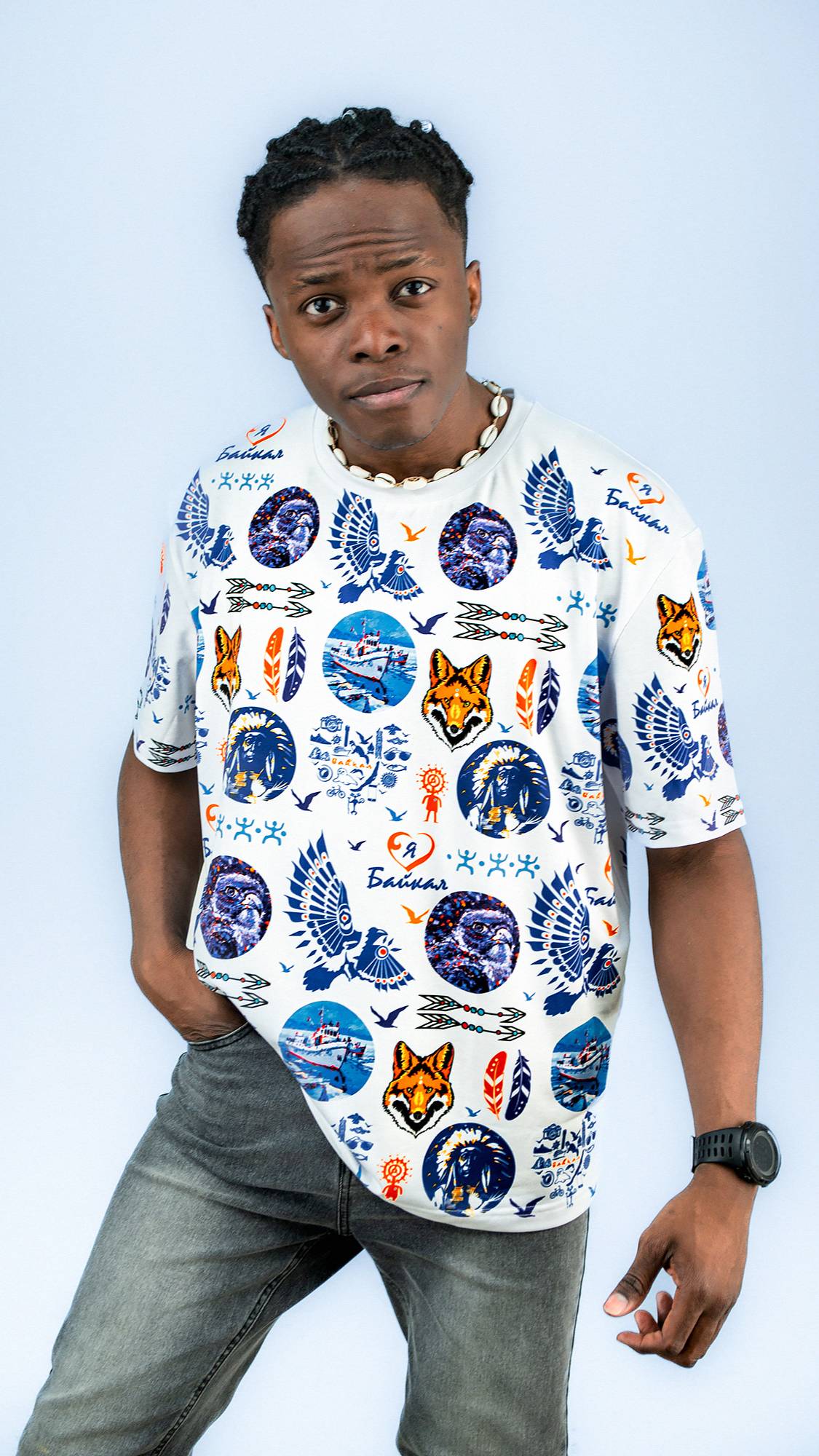 Футболка ШАМАНСКИЙ УЗОР (белая)