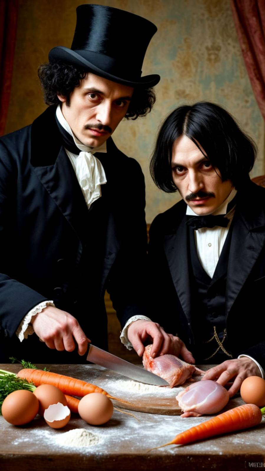 Раз Пушкин и Гоголь готовили пиццу