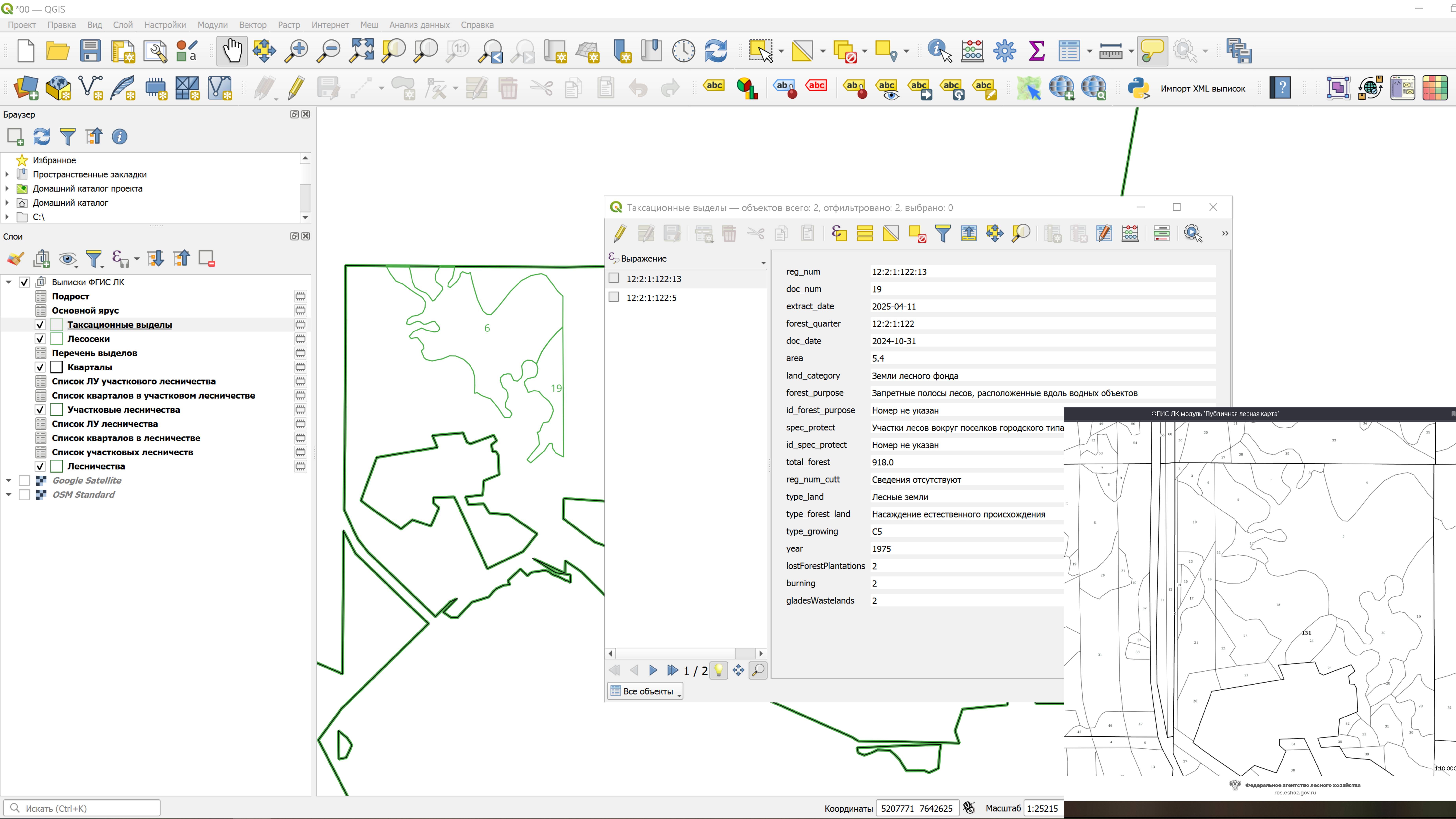 Модуль QGIS Импорт выписок ГЛР версии v.0.3